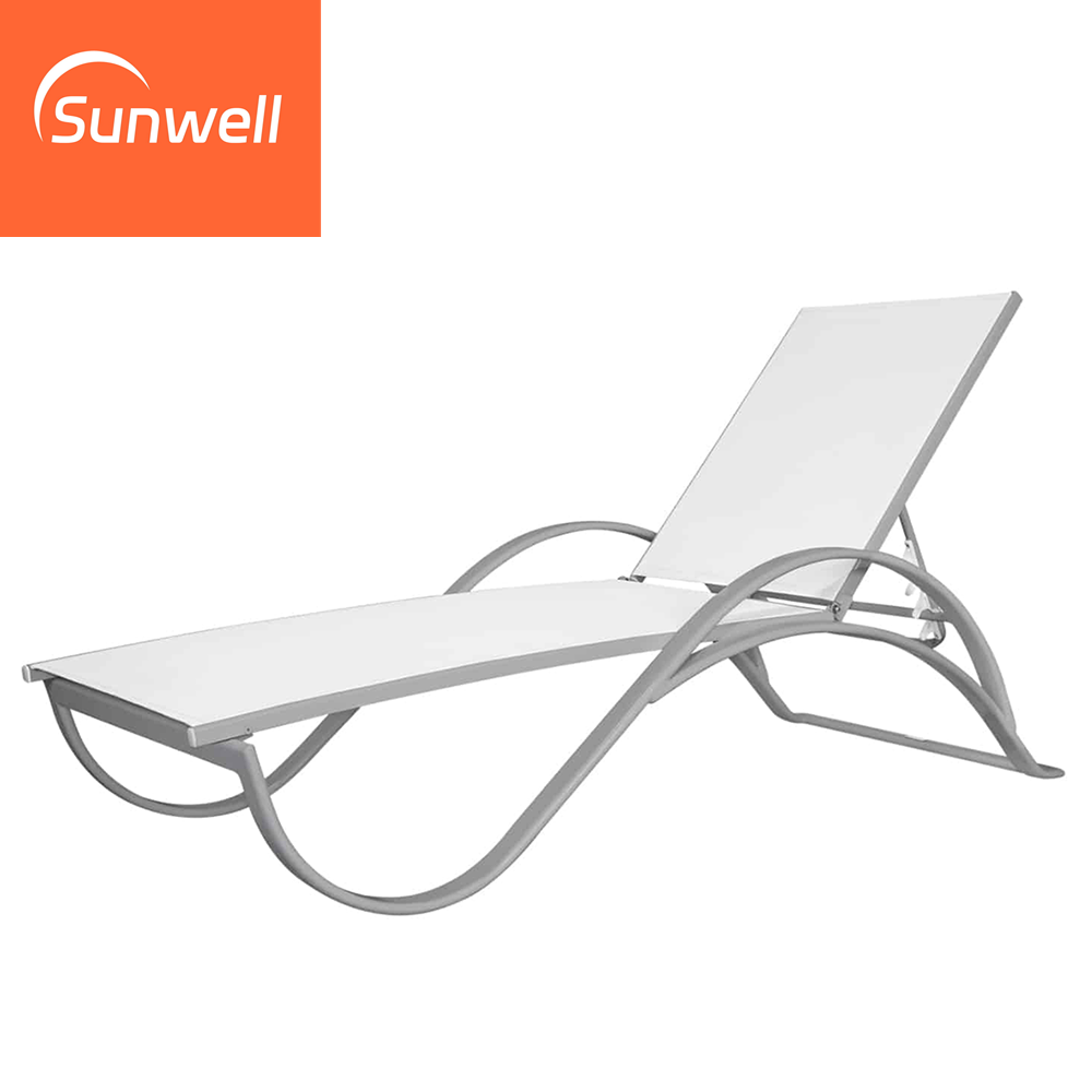 China manufacturer direct outdoor aluminium furniture fabric design s shaped chaise lounge for pool side