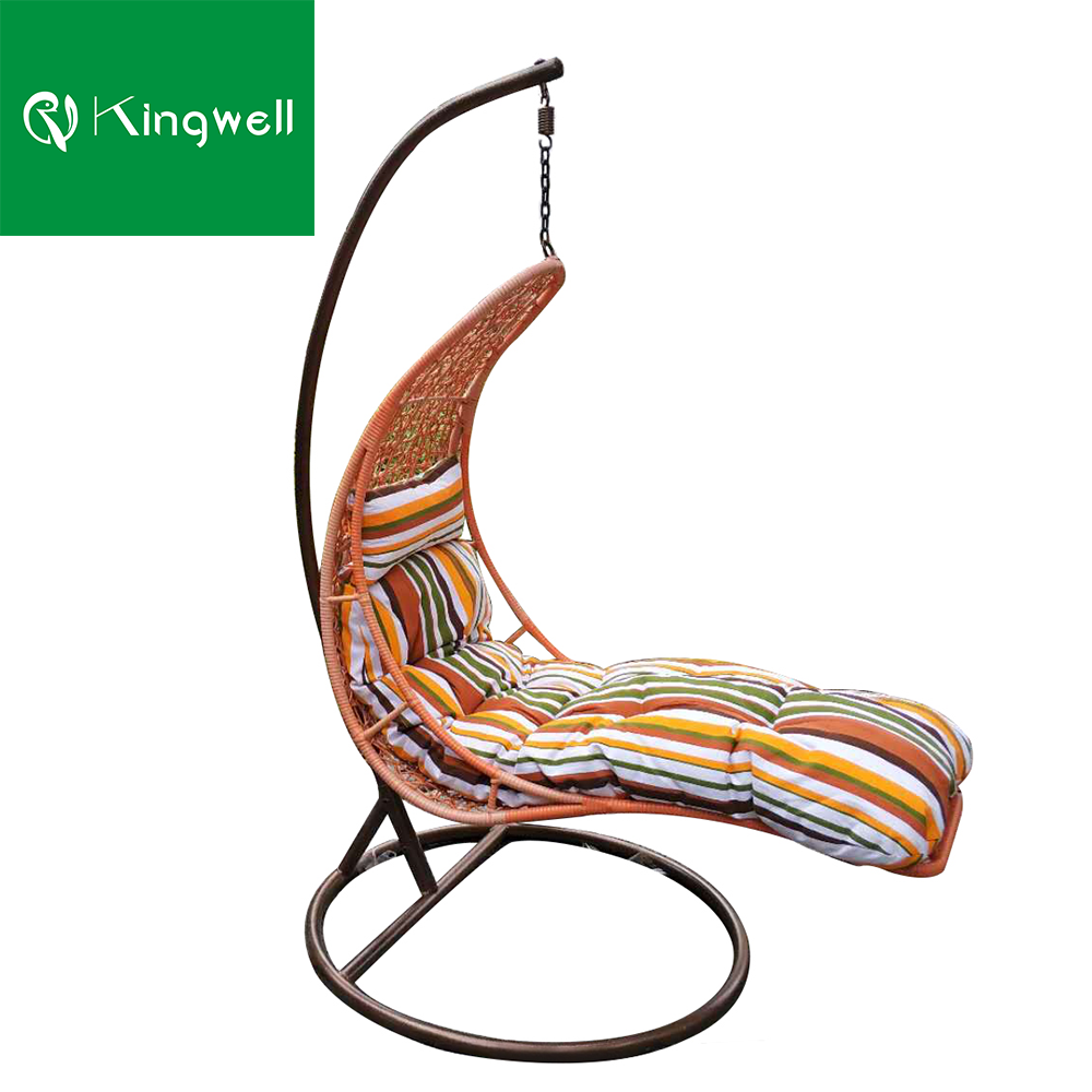 Synthetic rattan furniture hammock swing chair lounger chair for outside with footrest