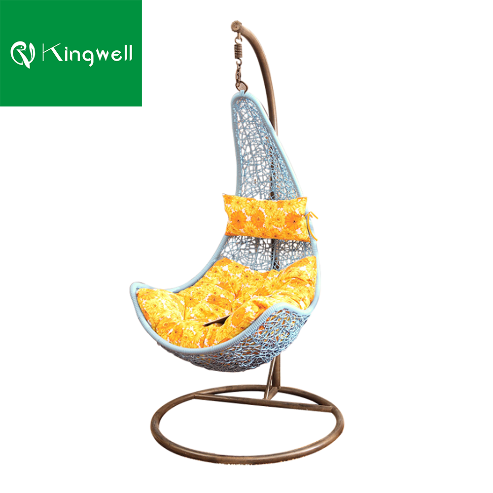 Synthetic rattan furniture hammock swing chair lounger chair for outside with footrest