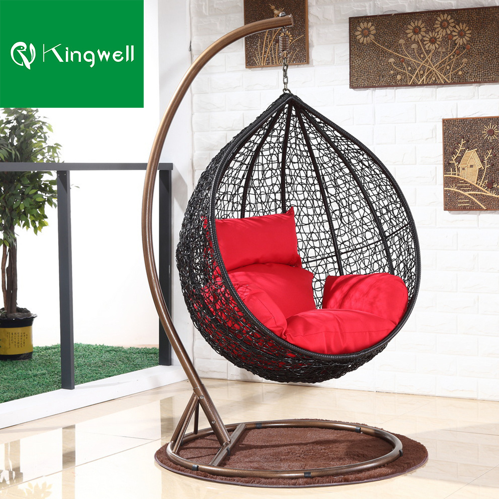 Rattan wicker outdoor furniture patio hanging swings outdoor egg chair swing for adults balcony single wicker swing chair set