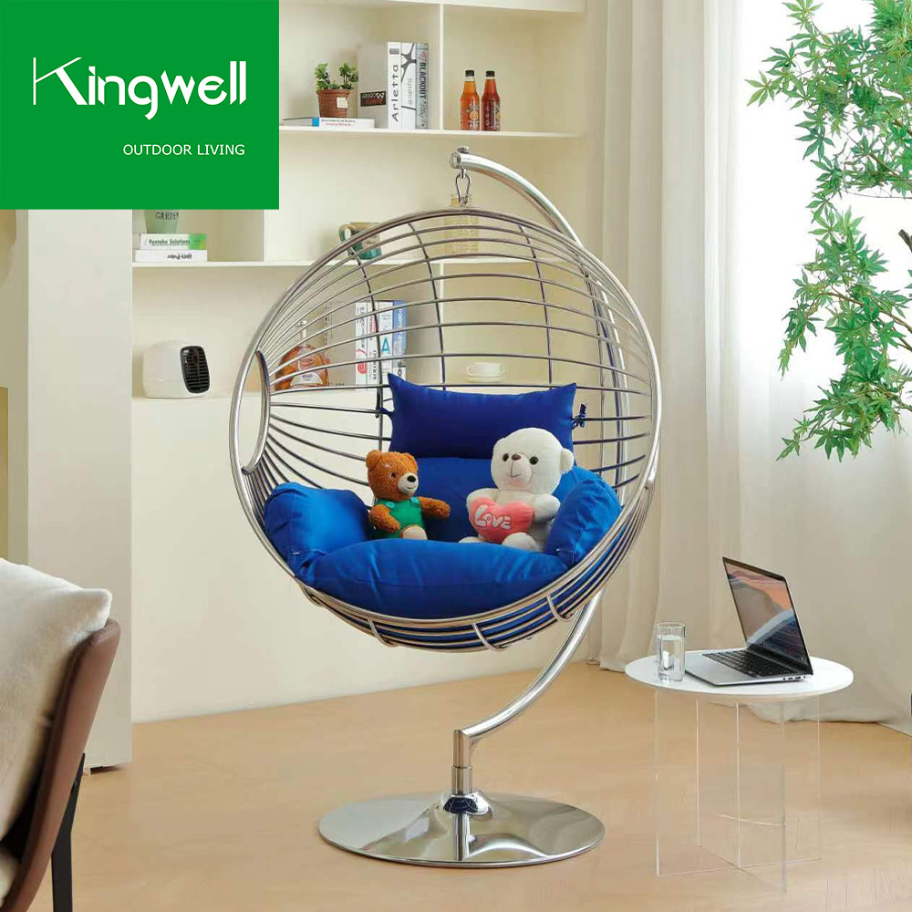 Latest design leisure furniture hanging bubble with acrylic living room chair gold egg chair on stand garden patio swing