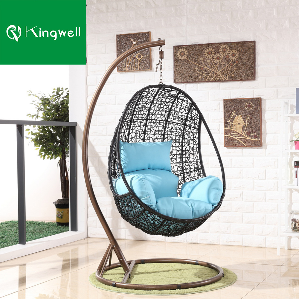 Modern rattan bird nest balcony adult cheap indoor metal wicker cocoon hanging swing egg chair