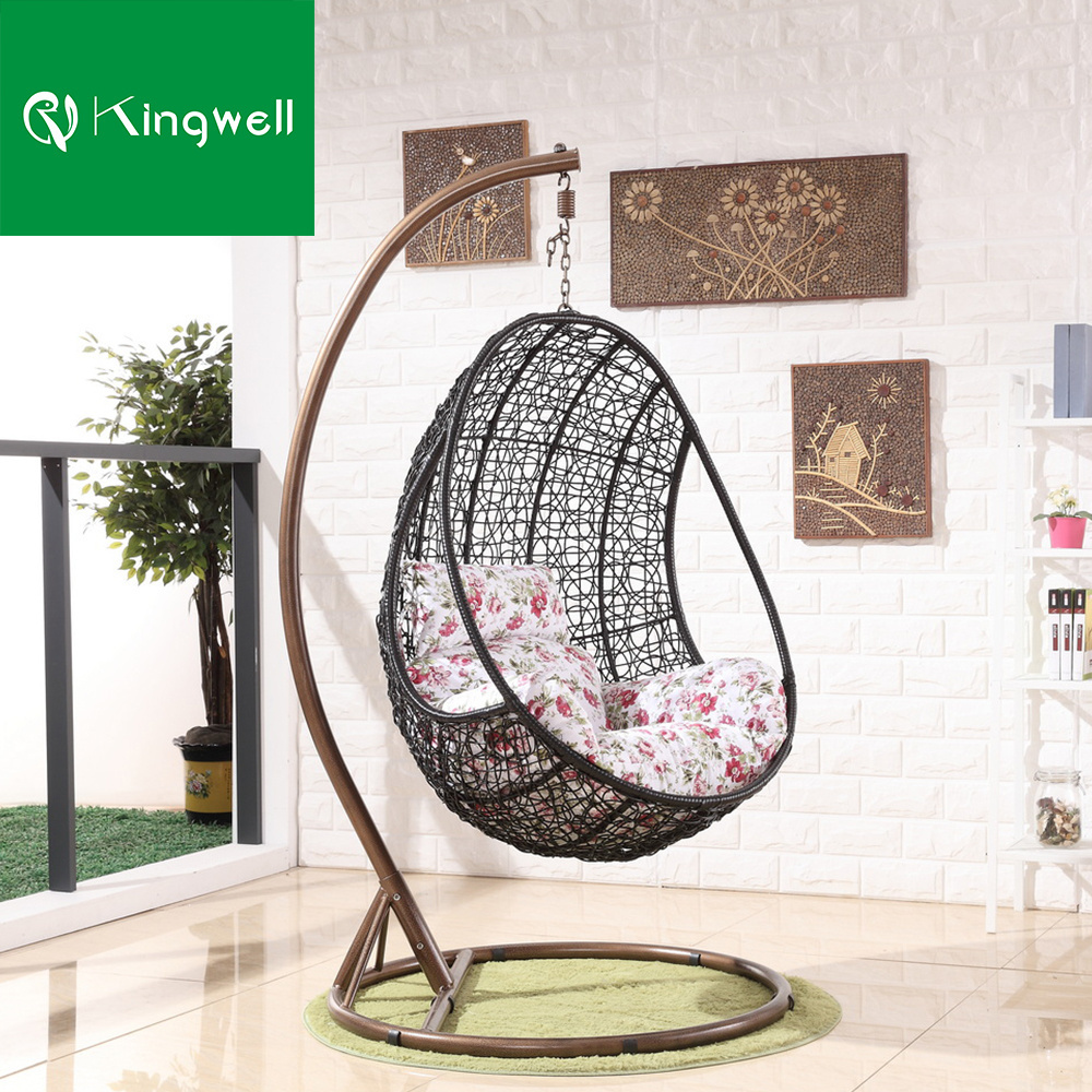 Modern rattan bird nest balcony adult cheap indoor metal wicker cocoon hanging swing egg chair