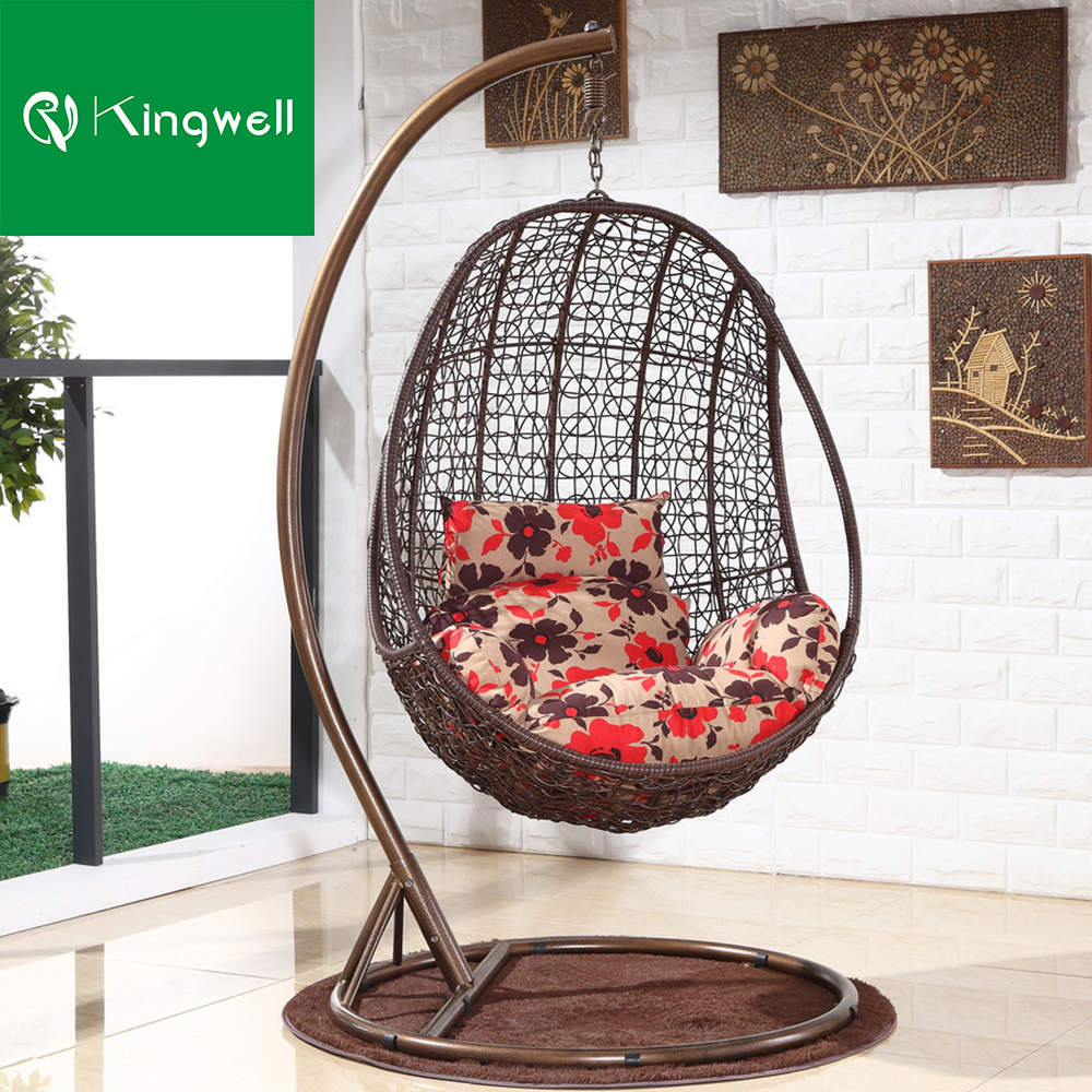 Modern rattan bird nest balcony adult cheap indoor metal wicker cocoon hanging swing egg chair