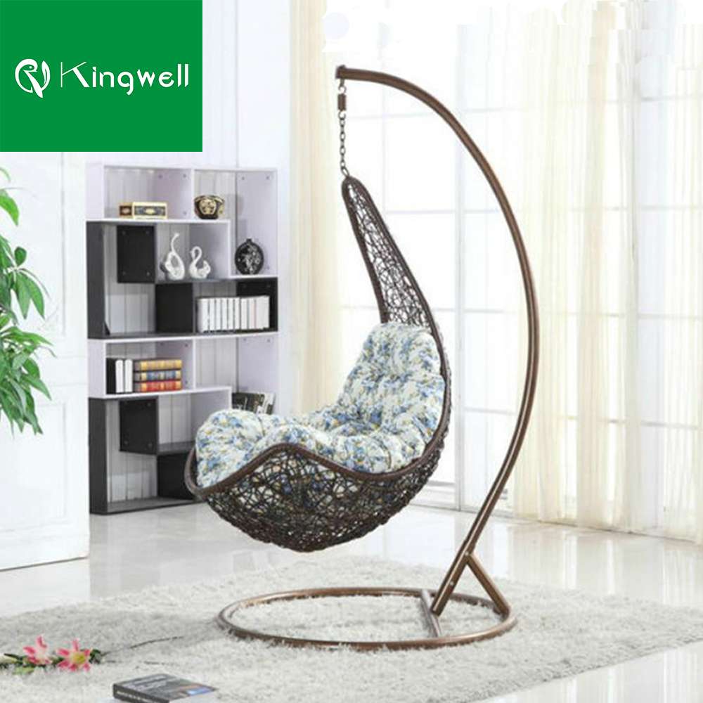 Patio chair Swings Double Egg Rattan Swing Chair Hanging Chair with Metal Stand Outdoor patio Furniture