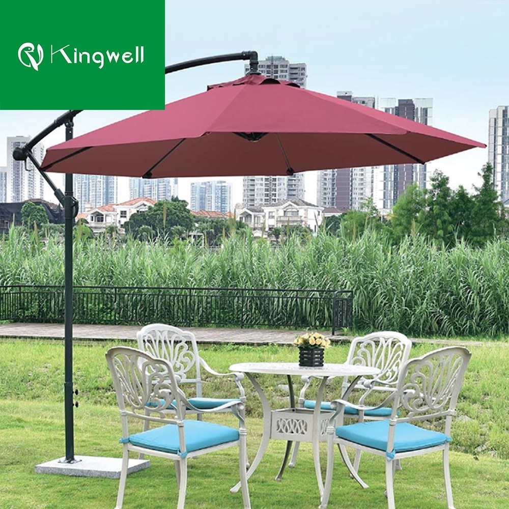 Outdoor patio round umbrella big parasol folding big parasol with base stand