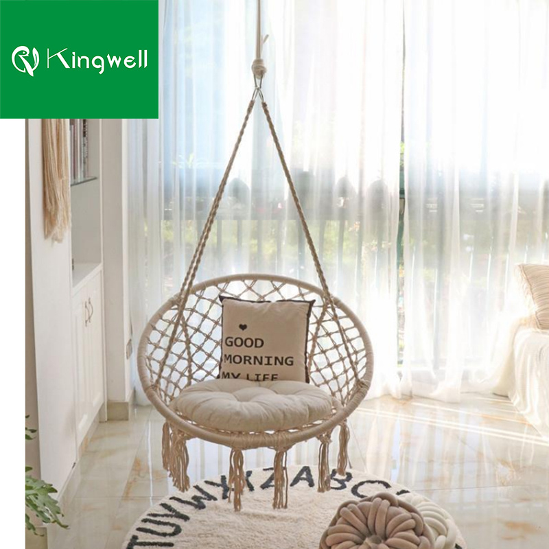 Outdoor furniture rope weaving hanging swing chair indoor patio jhula swing with cheap price