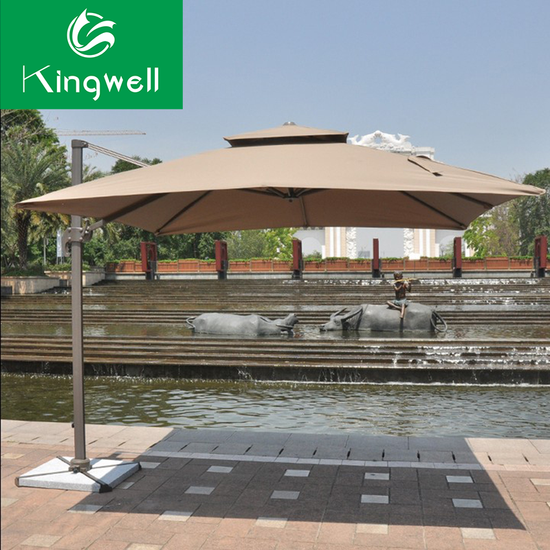 Cafe outdoor patio furniture beach side restaurant large umbrellas parasol big  sunshade garden umbrella with base