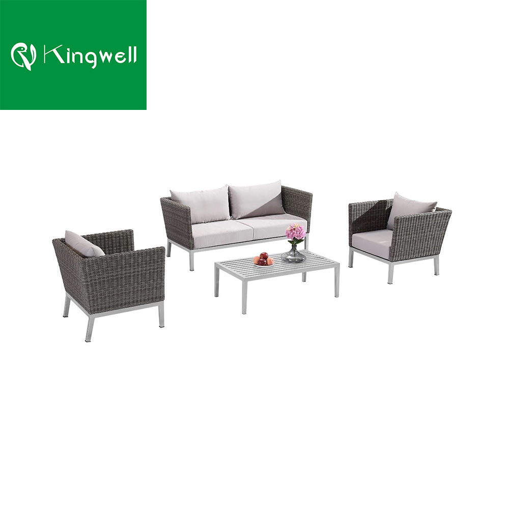 Hot sale high quality outdoor sectional curved aluminum rattan furniture patio garden sofa set with cushion covers