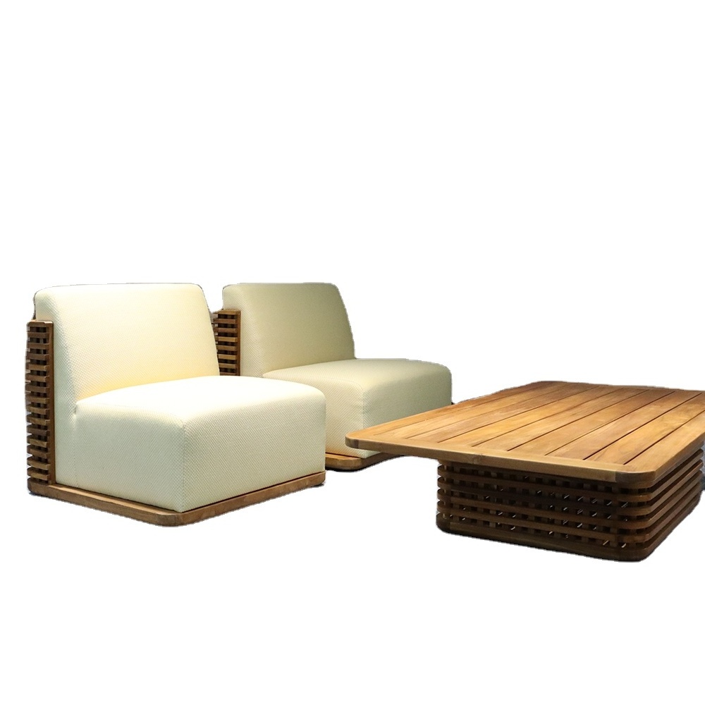 Patio Sofas Garden Furniture White Sofa Set Teak Frame Furniture Outdoor