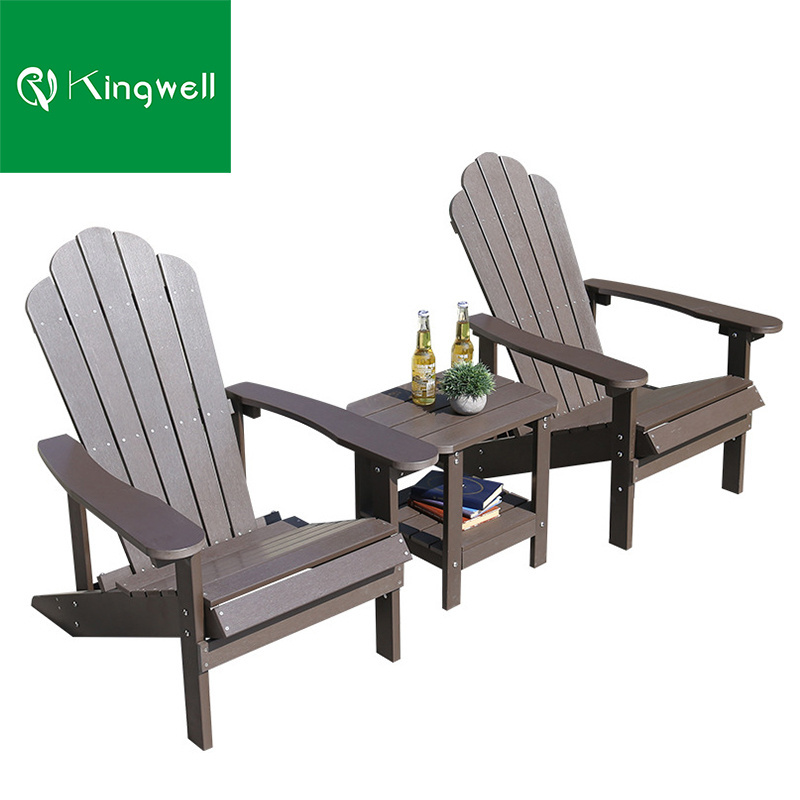 Outdoor HDPE aluminum patio furniture adirondack garden lounge pool chair wood beach tea table set and garden chairs