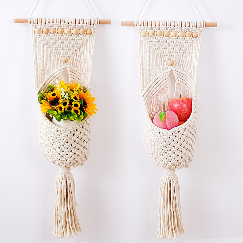 2024 Customized Macrame Hanging Air Plant Tail Minimalist Boho Plant Hanger Simple for Indoor home garden plant hanging