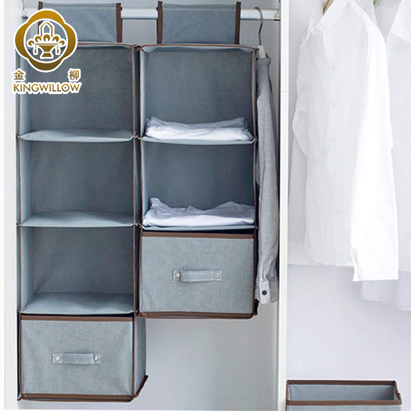 Eco-friendly hanging storage closet organizer wardrobe drawers organizer bags for clothes