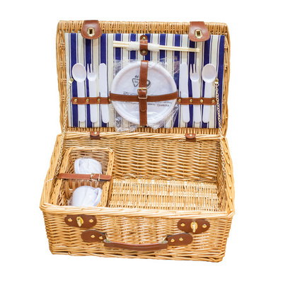 OEM/ODM wholesale picnic hamper wicker basket cheap picnic basket for 4 persons