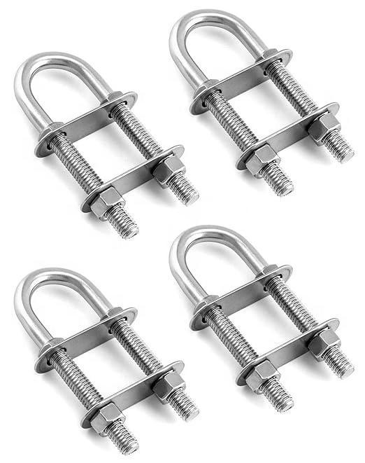 Stainless Steel 304 316 Marine Boat Stern Eye Tie Down U Bolt with nut and frame plate