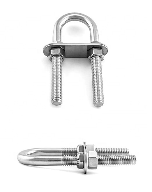 Stainless Steel 304 316 Marine Boat Stern Eye Tie Down U Bolt with nut and frame plate