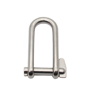 Stainless Steel 316 Marine grade standard type Key Pin Halyard Long D Shackle