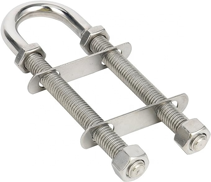 Stainless Steel 304 316 Marine Boat Stern Eye Tie Down U Bolt with nut and frame plate