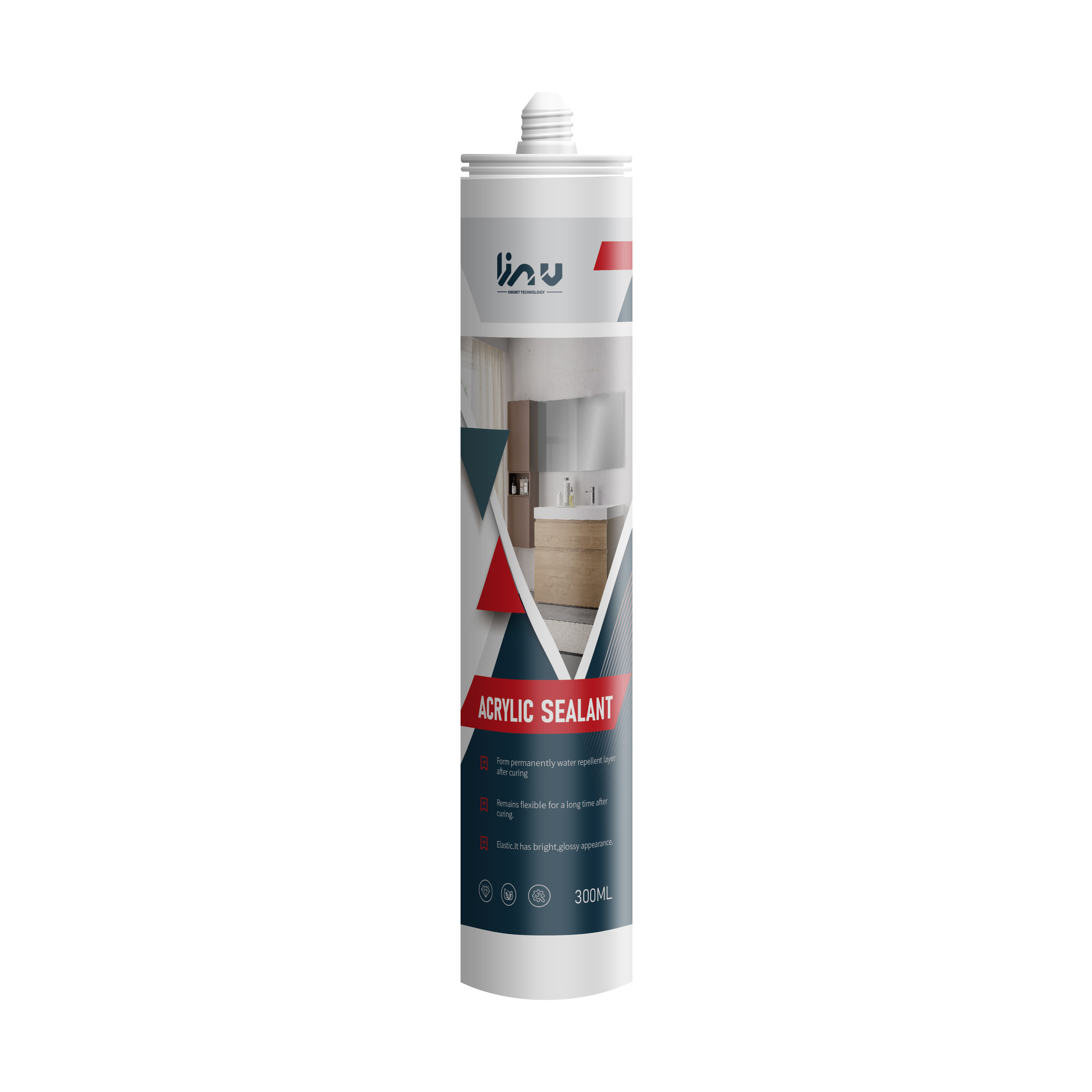 KINGWIT Very Easy Application Best Flexible Clear Acrylic Paintable Silicone Caulk