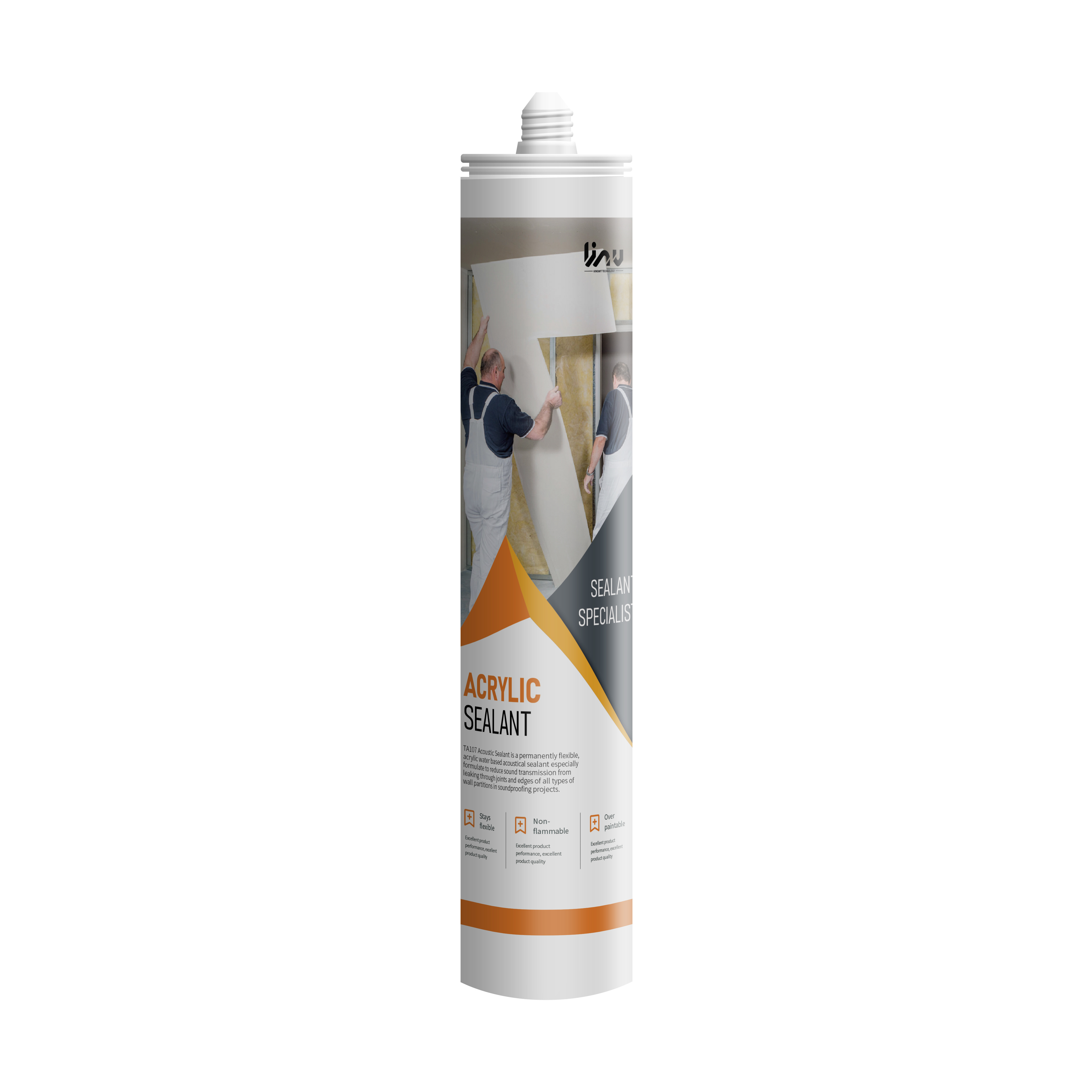 KINGWIT Easy Water Cleanup Acrylic Water Based Eco Friendly White Acoustic Sealant Caulk