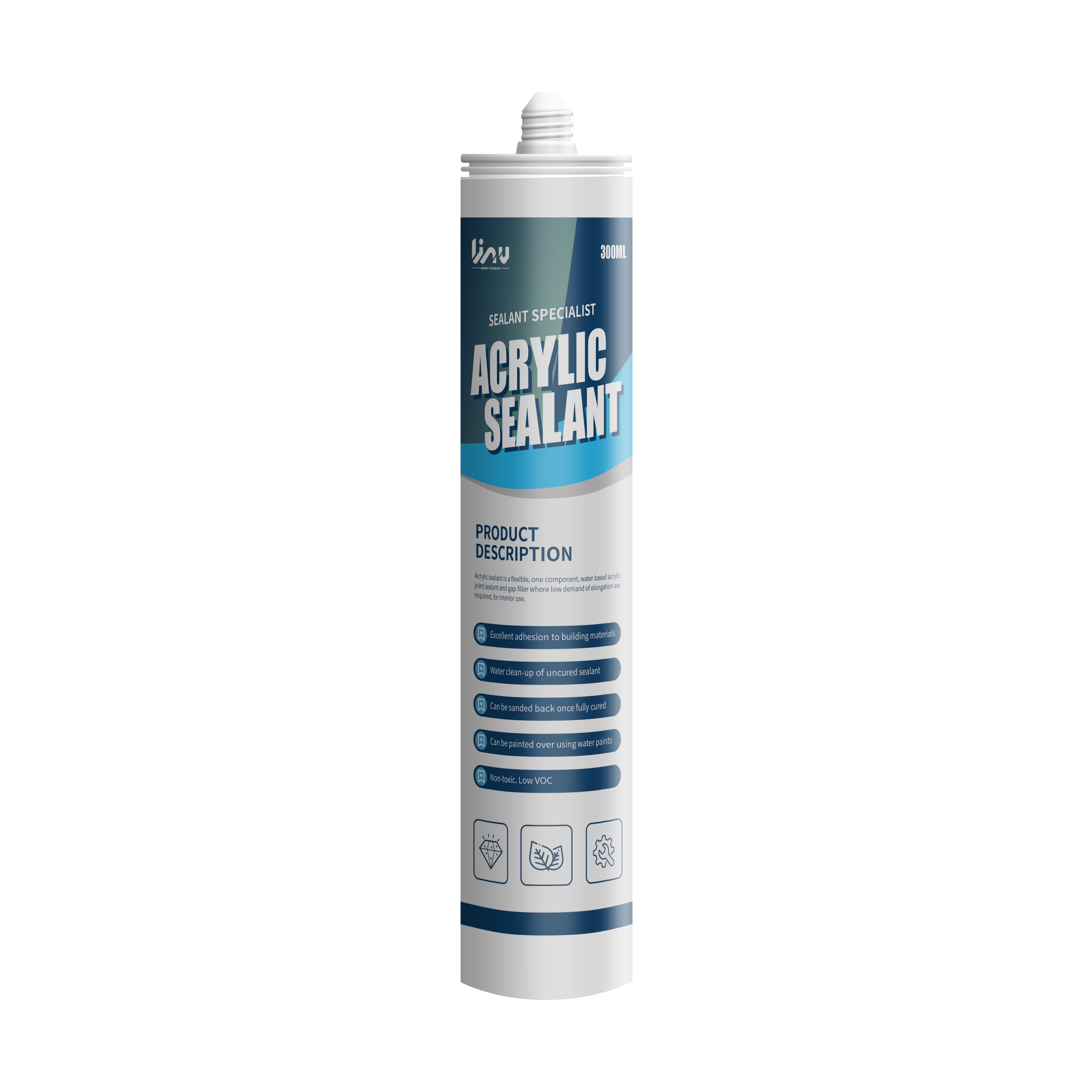 KINGWIT Custom Non-Toxic One Component Acrylic Concrete Gap Sealant Concrete Caulk Sealant