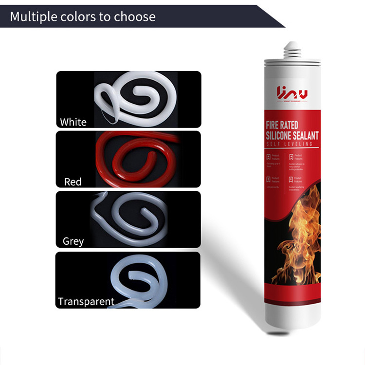 KINGWIT Excellent Resistance Ozone 600ml High Temp Red Color Fire Rated Silicone Sealant