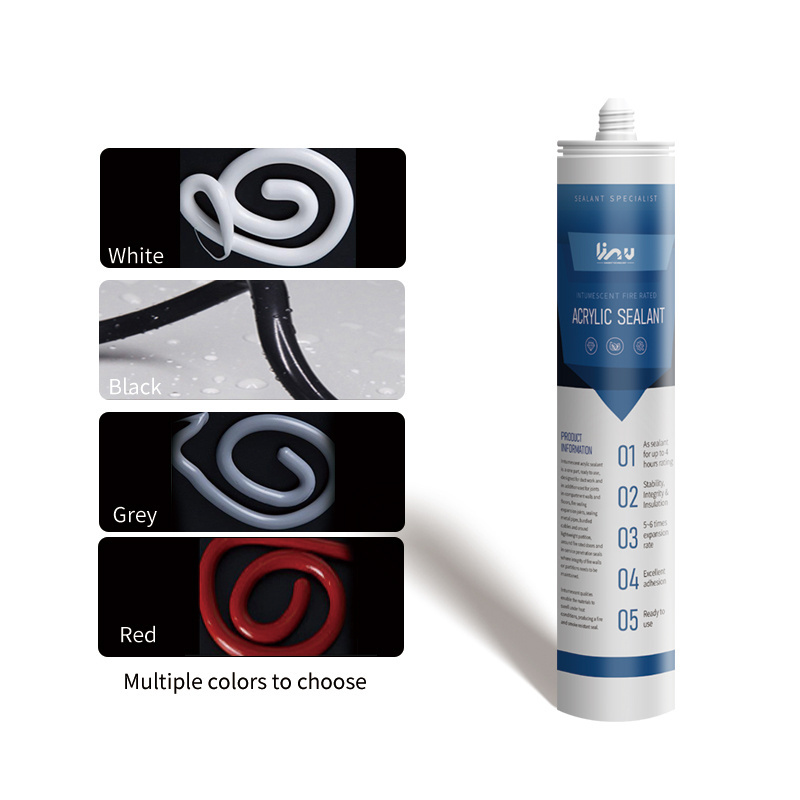 KINGWIT Customizable White Intumescent Fire Rated Acrylic Sealant For Grouting Joints