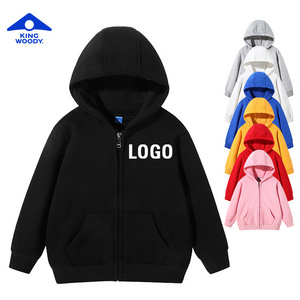 2023 zipper custom blank plain zip up winter Hoodies without drawstring for kids