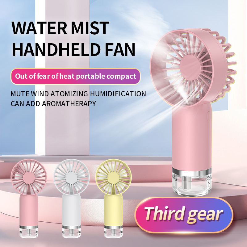 Portable small mini pocket plastic hand held battery rechargeable water mist fans cooler cooling with water lithium battery