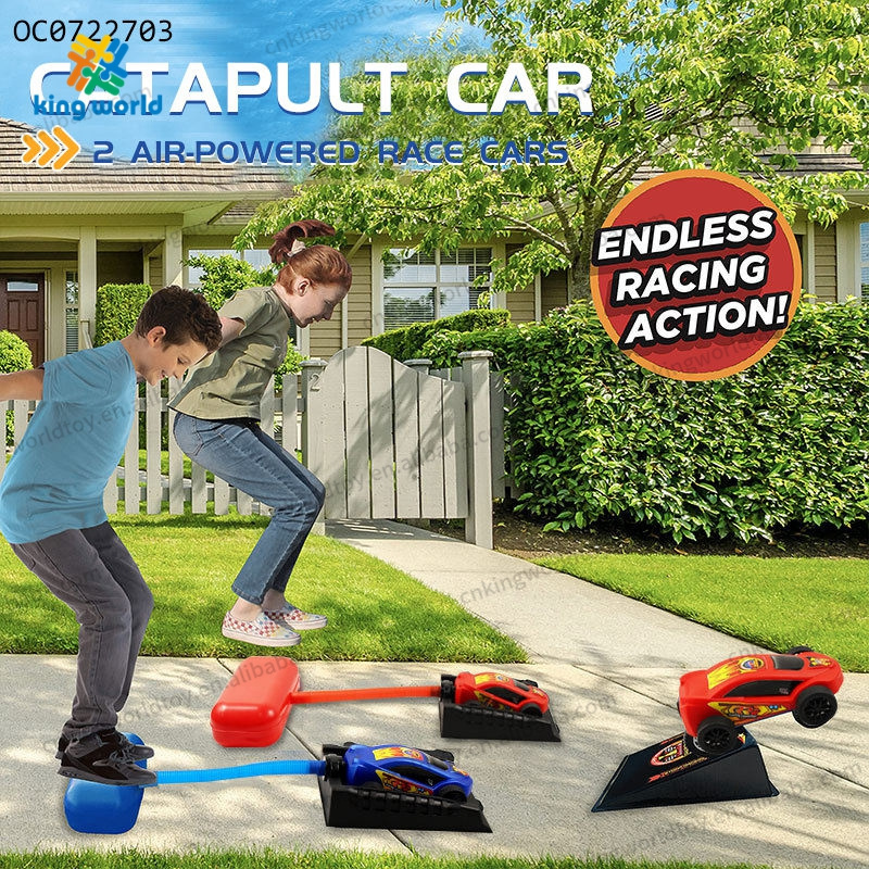 New Arrival Rocket Dueling Launching Racers Toy Foot Catapult Rocket Racing Car Launcher Outdoor Sports