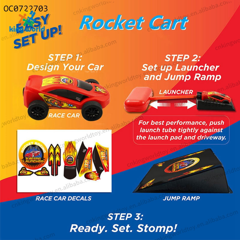 New Arrival Rocket Dueling Launching Racers Toy Foot Catapult Rocket Racing Car Launcher Outdoor Sports