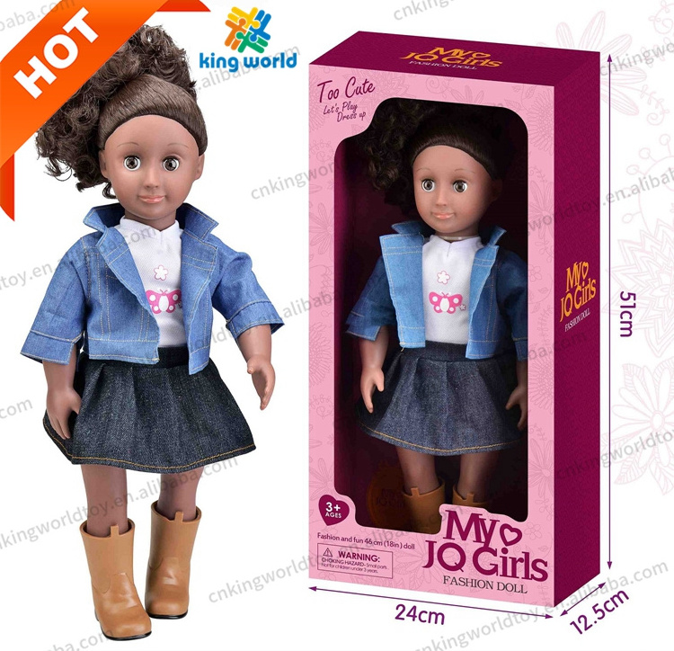 New Arrival Fashion PVC American Black Dolls Toy Boy Girl Toy Vinyl 360 Degree Rotation Doll With Shoes Clothes 18 Inch Gifts