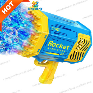 Lowest Price EN71 69 Holes Bubble Gun Summer Outdoor Toy Light Up Soap Bubble Toys Automatic Bazooka Bubble Gun For Boy