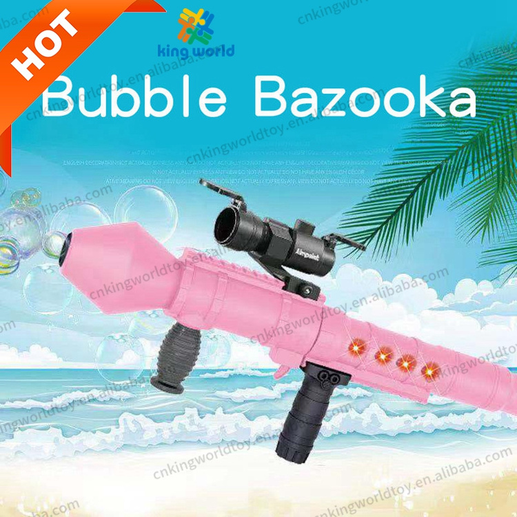 Battery Operation Electric Bubble Rocket Gun Toy Summer Children Outdoor Play Bubble Game Machine Plastic Gun With Light Sound