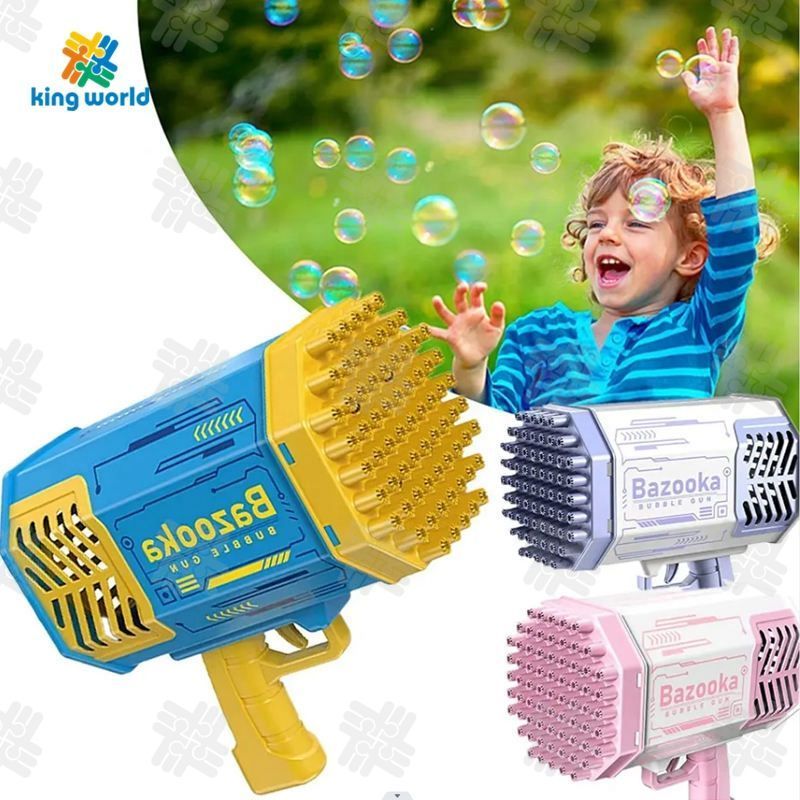 Lowest Price EN71 69 Holes Bubble Gun Summer Outdoor Toy Light Up Soap Bubble Toys Automatic Bazooka Bubble Gun For Boy