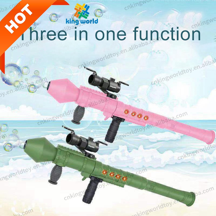 Battery Operation Electric Bubble Rocket Gun Toy Summer Children Outdoor Play Bubble Game Machine Plastic Gun With Light Sound