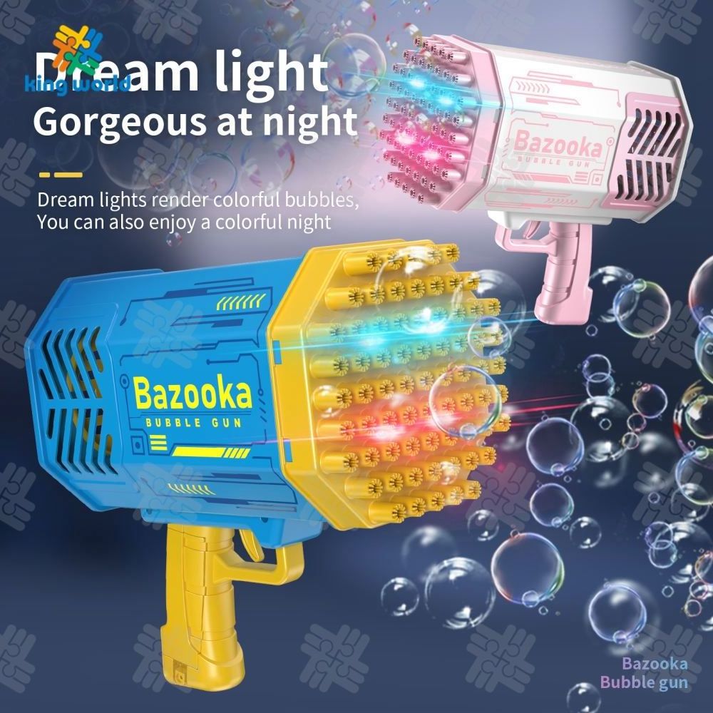 Lowest Price EN71 69 Holes Bubble Gun Summer Outdoor Toy Light Up Soap Bubble Toys Automatic Bazooka Bubble Gun For Boy