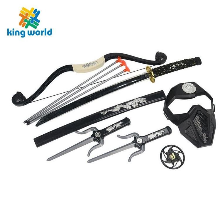 Hot salebox Japanese ninja Halloween weapons plastic toys Samurai sword bow bow knife fork darts children's set