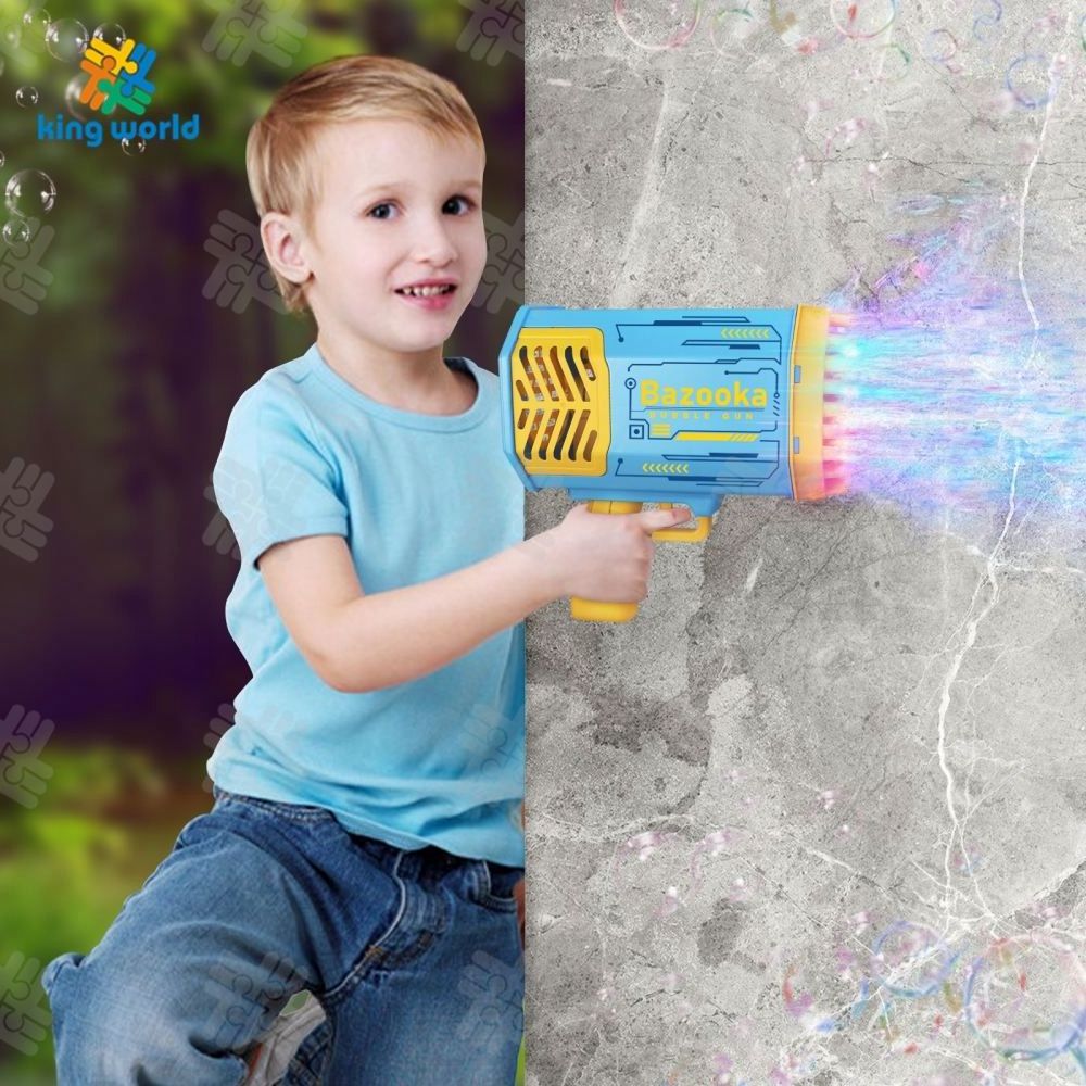 Lowest Price EN71 69 Holes Bubble Gun Summer Outdoor Toy Light Up Soap Bubble Toys Automatic Bazooka Bubble Gun For Boy