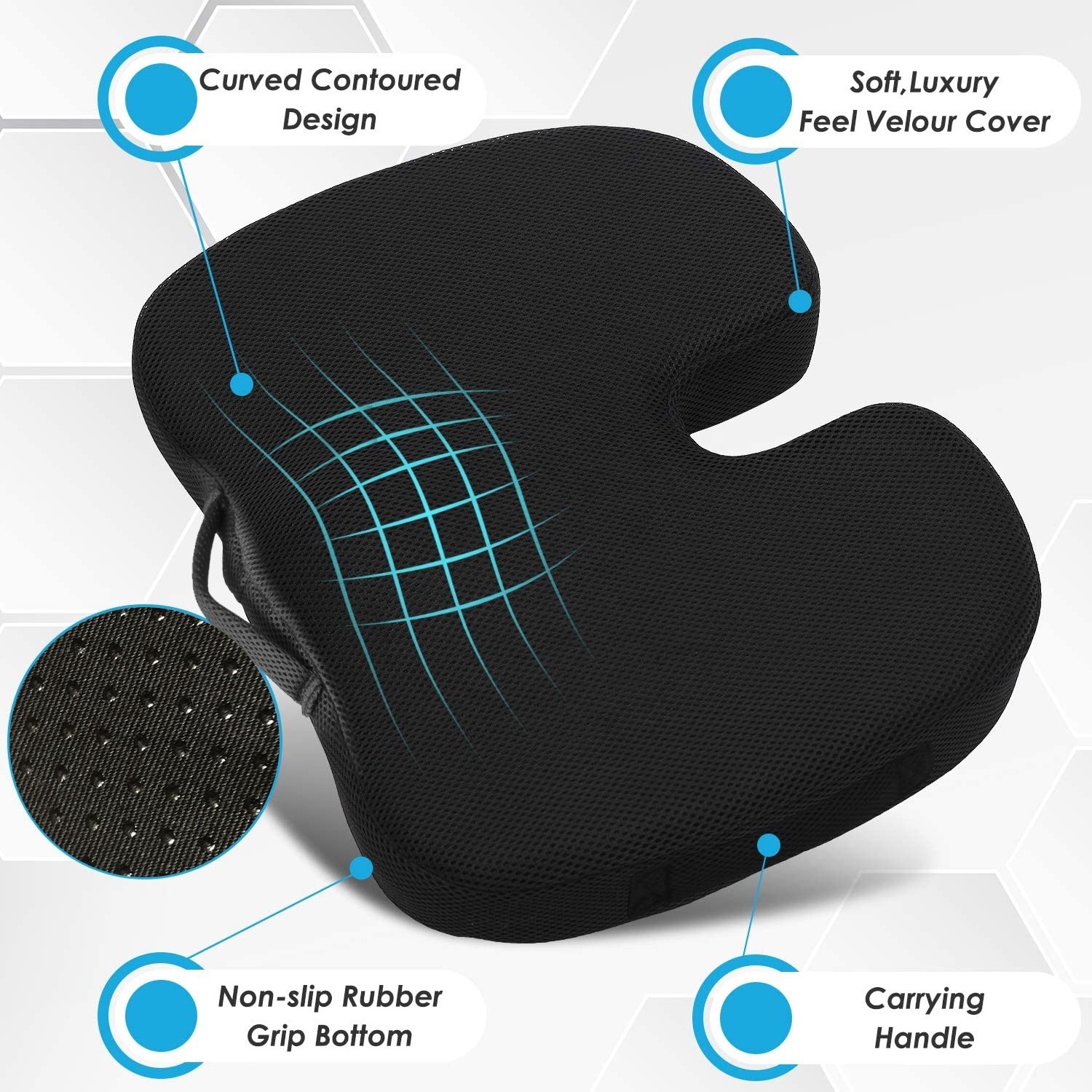 Kingworth Office Chair Silicone Car Tpe Sit Wheelchair 3d Ice Pad Gel Seat Cushion