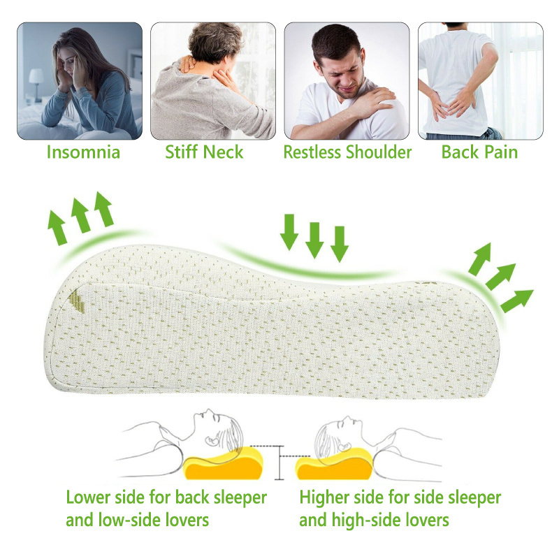 soft comfort headrest and neck support bamboo fiber memory foam sleep pillow