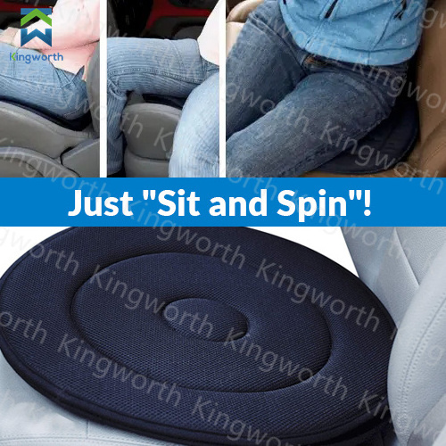 Kingworth Car Seat Revolving Rotating Cushion Swivel Foam Mobility Aid Chair Seat Cushion Pad