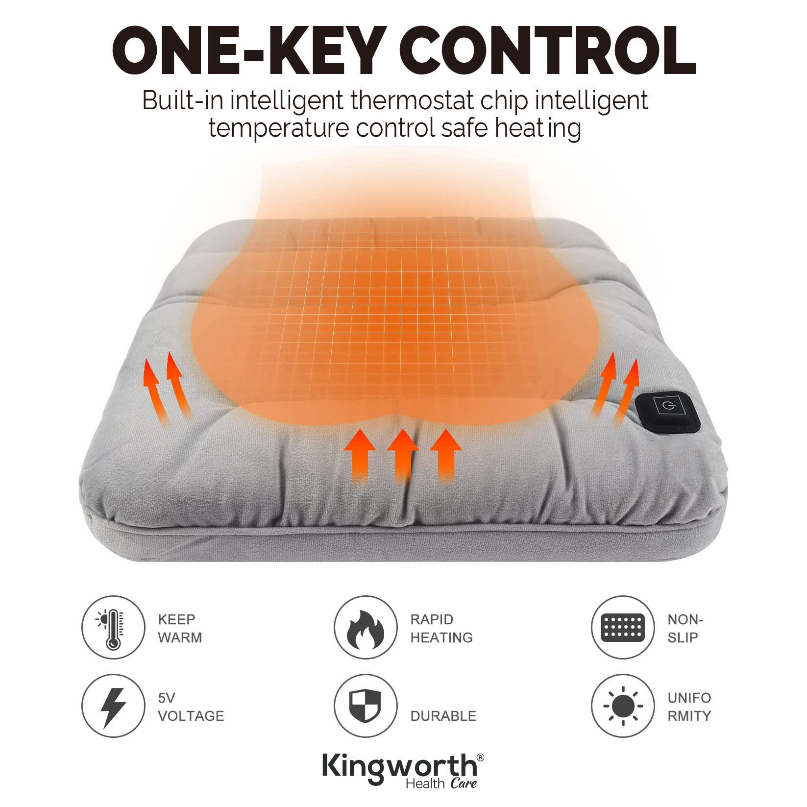 Kingworth Office Home Use Portable Electric Usb Car Chair Seat Cushion Heating Cushion