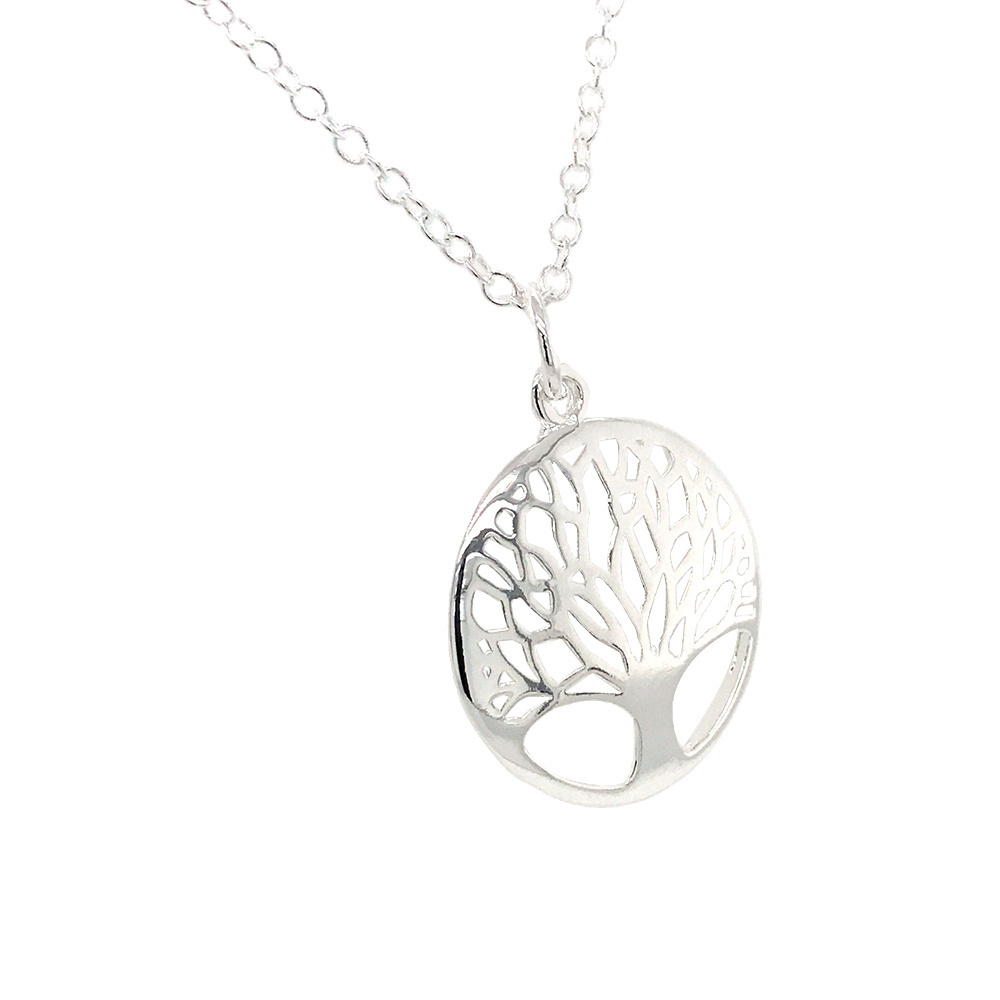 Female 925 Silver Tree Of Life Pendant Necklace Jewelry