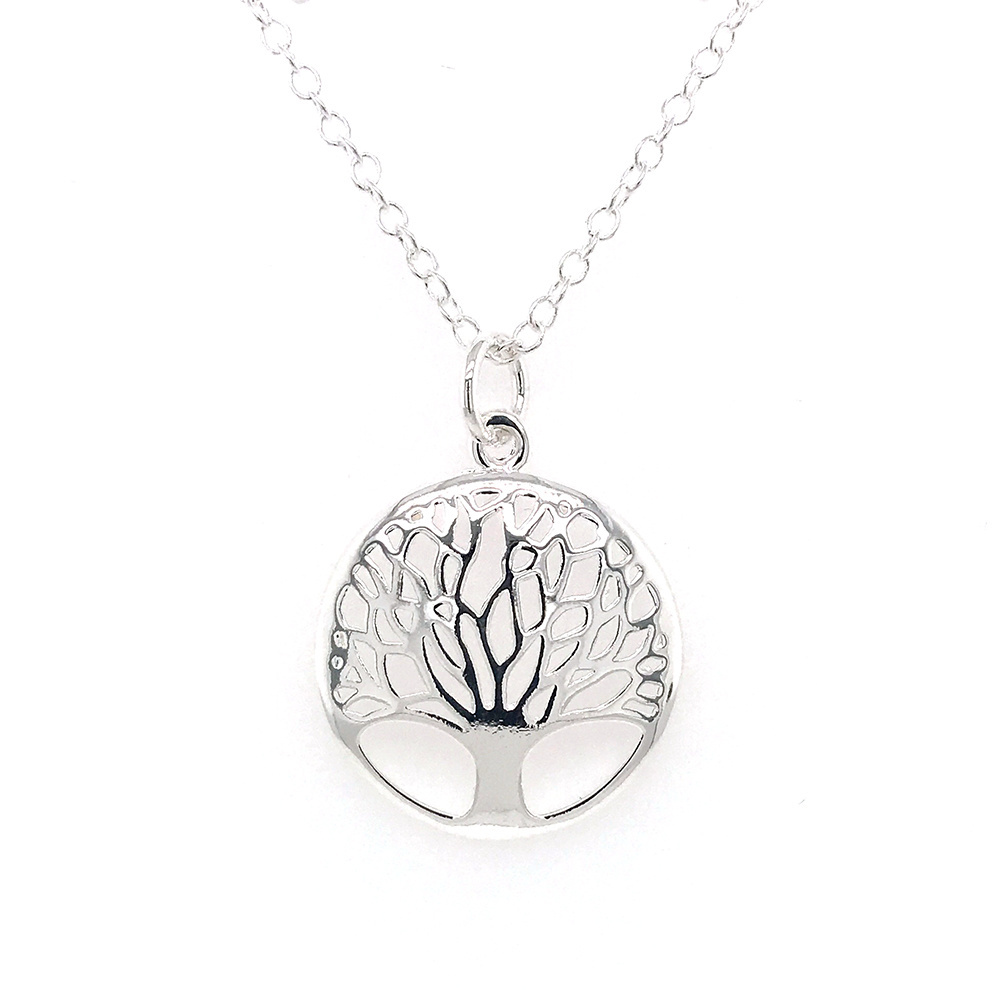 Female 925 Silver Tree Of Life Pendant Necklace Jewelry