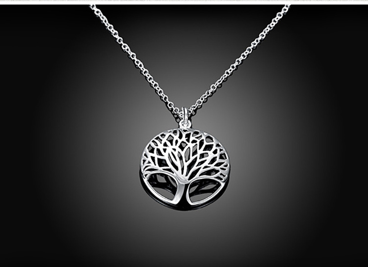 Female 925 Silver Tree Of Life Pendant Necklace Jewelry