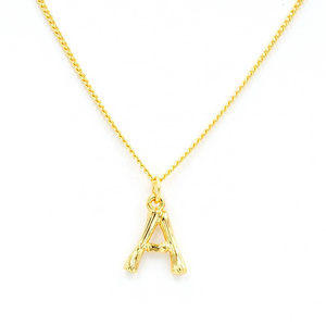 Initial A Z Letter Pendant Necklace Gold Plated Chains Letter Charms Stainless Steel