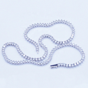 Jewelry Making Supplies Platinum Chain Cz Diamond Tennis Necklace For Men And Women