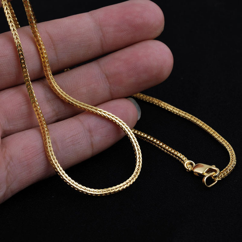 18K Italian Gold Plated Chain Men Necklace, Wholesale Gold Filled Jewelry