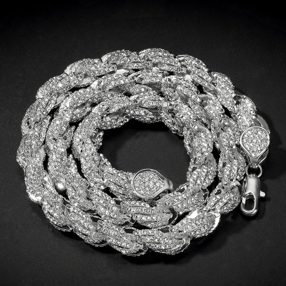 Ice Cuban Chain, Men Iced Chain Cuban Diamonds, Iced Cuban Link Chains